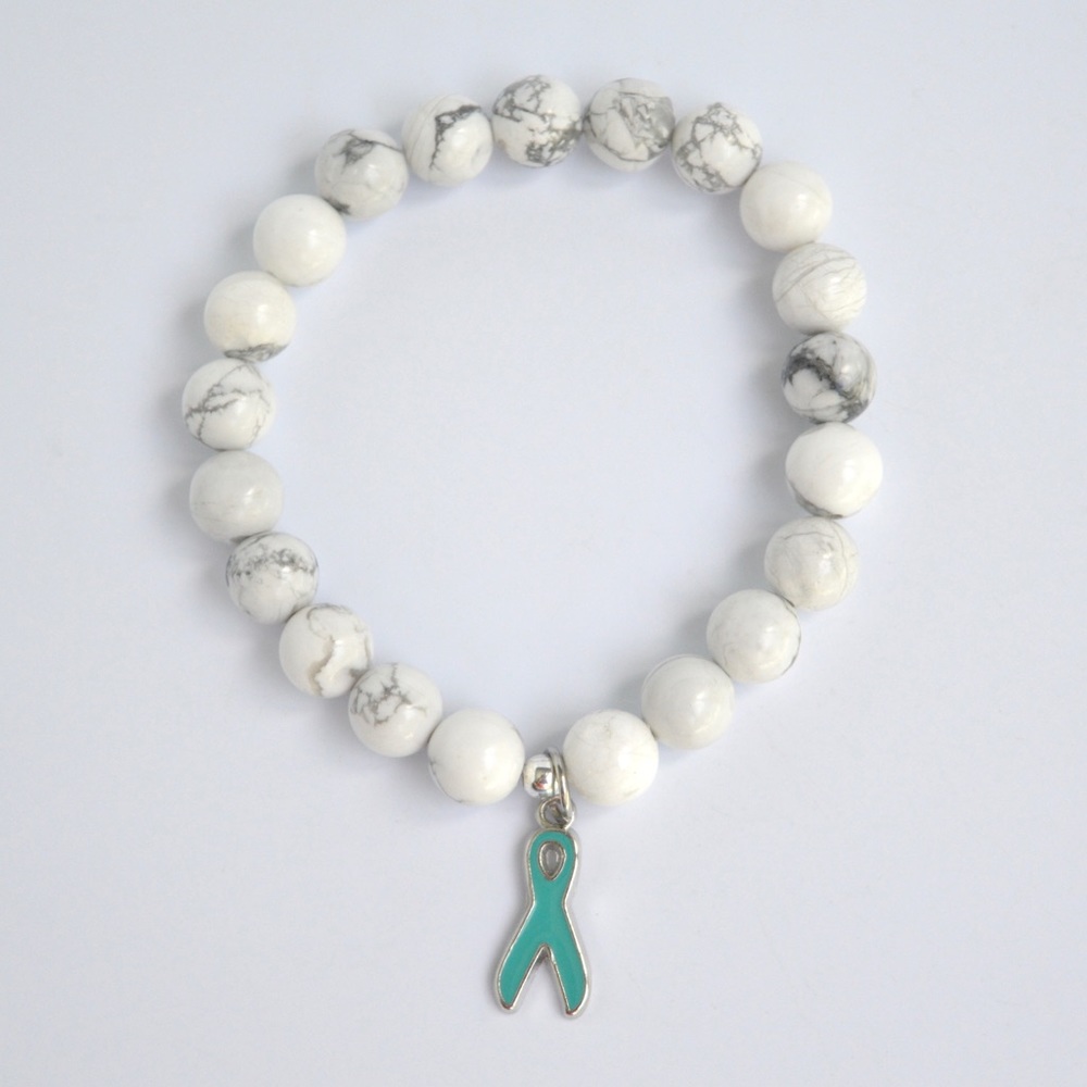 OVARIAN CANCER Awareness Gemstone Beaded Bracelet